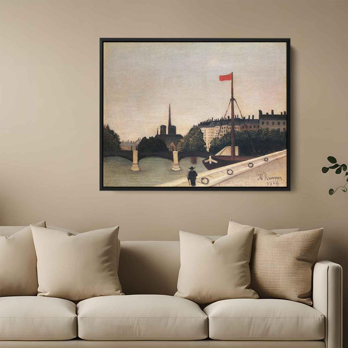 Notre Dame View of the Ile Saint Louis from the Quai Henri IV (1909) by Henri Rousseau - Canvas Artwork