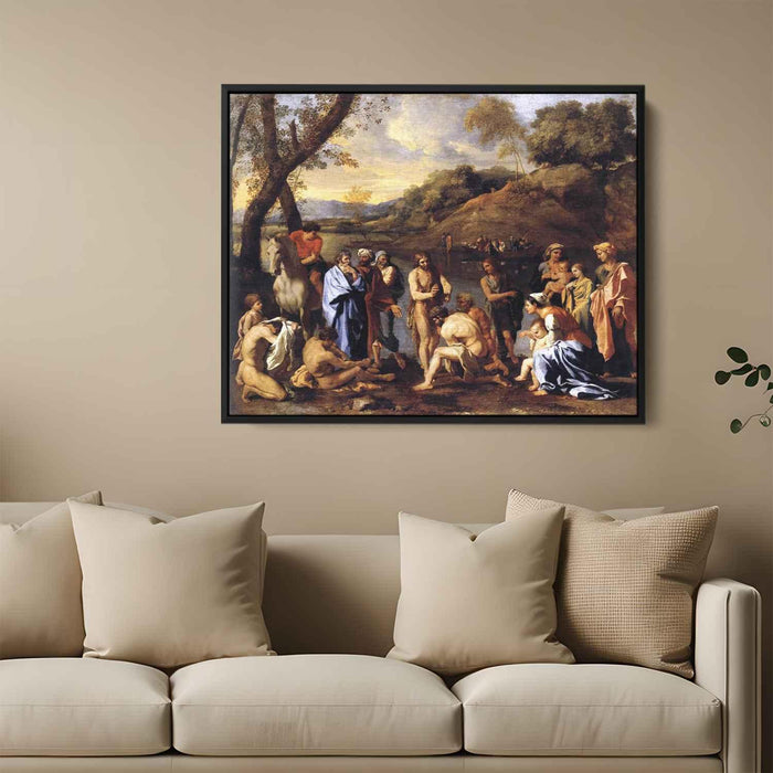 St. John Baptising the People (1636) by Nicolas Poussin - Canvas Artwork