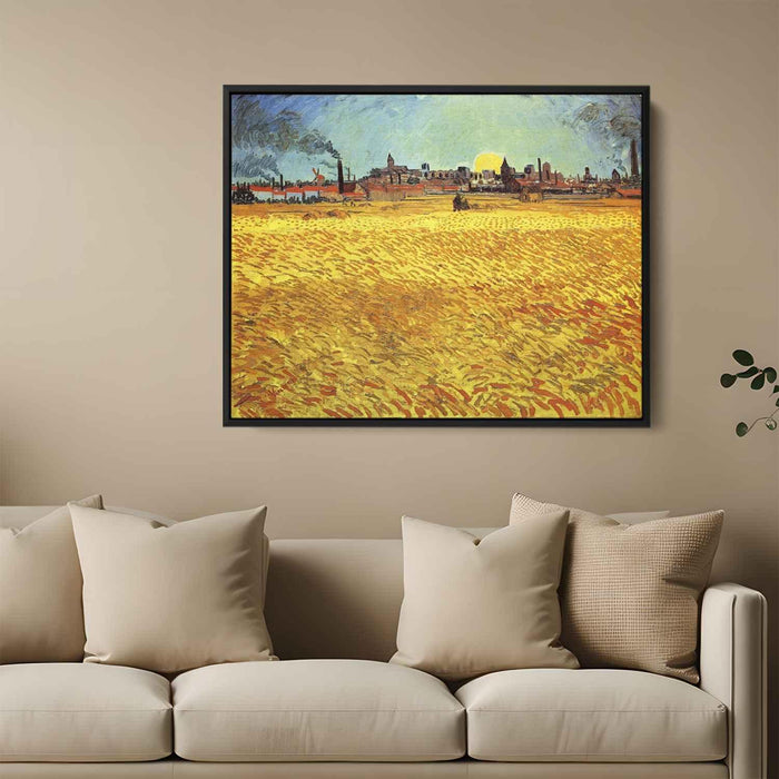 Summer Evening, Wheatfield with Setting sun by Vincent van Gogh - Canvas Artwork