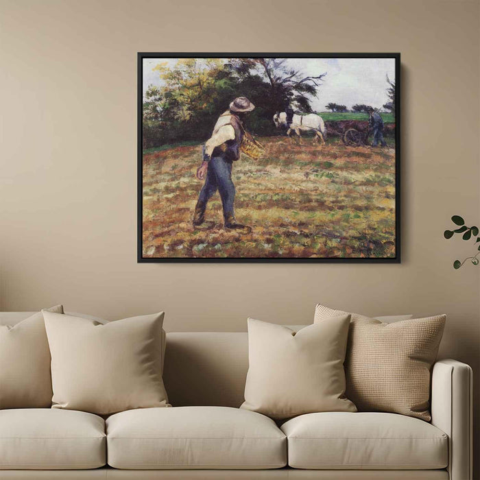 The Sower, Montfoucault by Camille Pissarro - Canvas Artwork