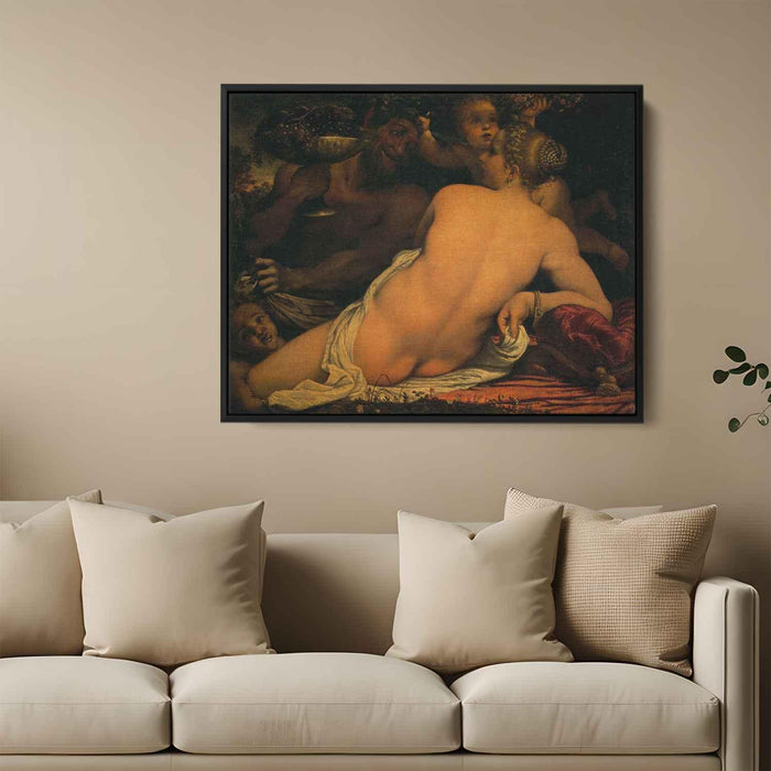 Venus with a Satyr and Cupids (1588) by Annibale Carracci - Canvas Artwork