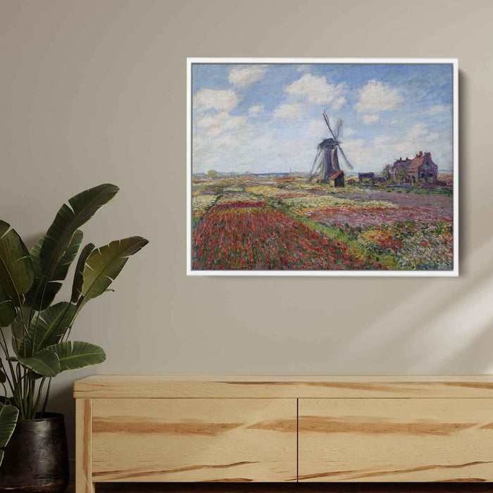 Fields of Tulip With The Rijnsburg Windmill (1886) by Claude Monet - Canvas Artwork