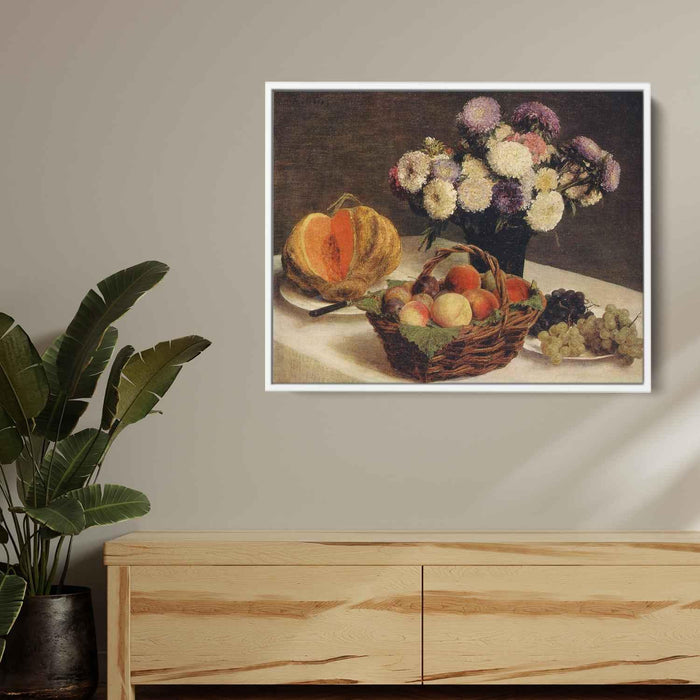 Flowers and Fruit, a Melon by Henri Fantin-Latour - Canvas Artwork