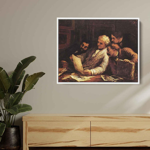 Four Amateur Print Lovers by Honore Daumier - Canvas Artwork