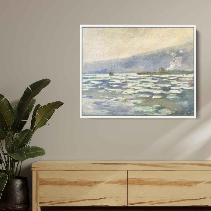 Ice, Lock Port Villez by Claude Monet - Canvas Artwork