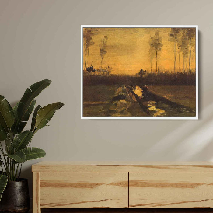 Landscape at Dusk (1885) by Vincent van Gogh - Canvas Artwork