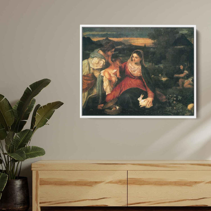 Madonna and Child with St. Catherine and a Rabbit (1530) by Titian - Canvas Artwork