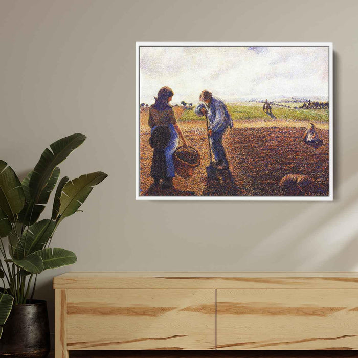 Peasants in the Field, Eragny by Camille Pissarro - Canvas Artwork