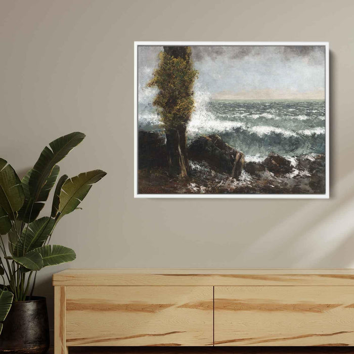 Seascape, the Poplar by Gustave Courbet - Canvas Artwork