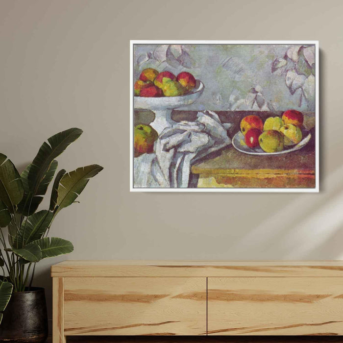 Still life with apples and fruit bowl (1882) by Paul Cezanne - Canvas Artwork