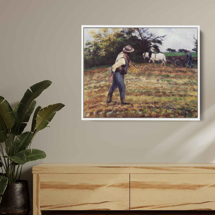 The Sower, Montfoucault by Camille Pissarro - Canvas Artwork