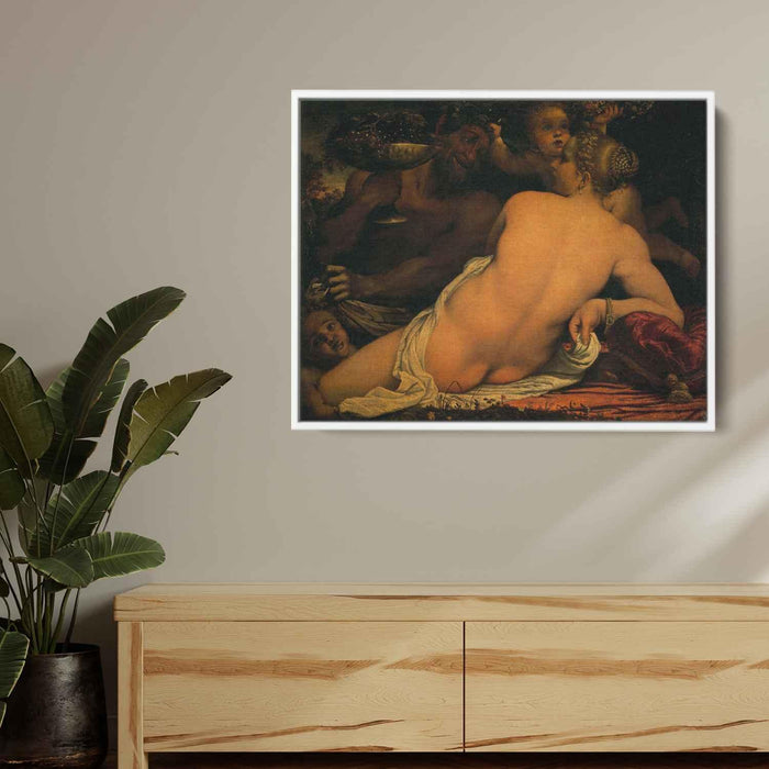 Venus with a Satyr and Cupids (1588) by Annibale Carracci - Canvas Artwork