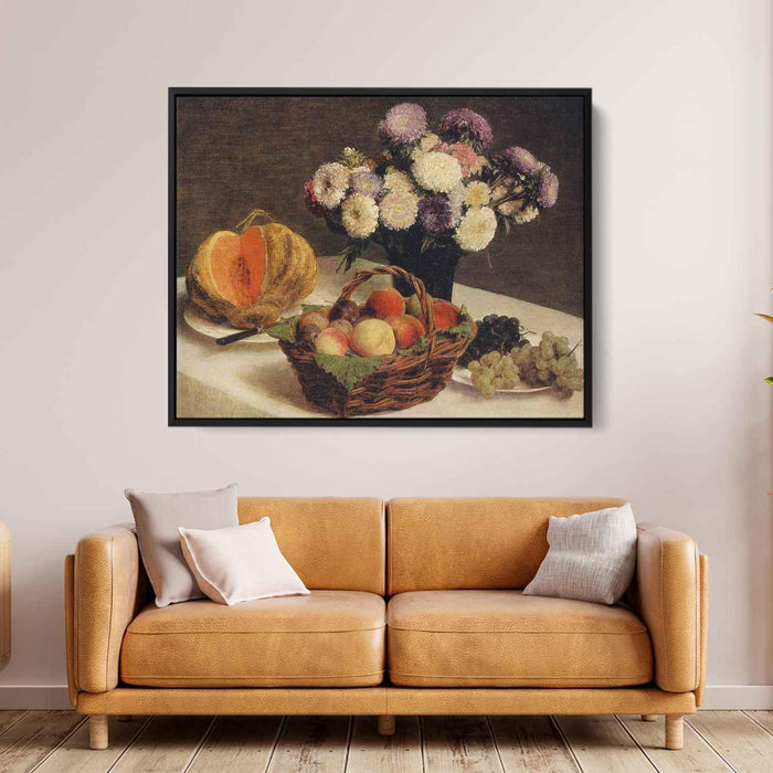 Flowers and Fruit, a Melon by Henri Fantin-Latour - Canvas Artwork