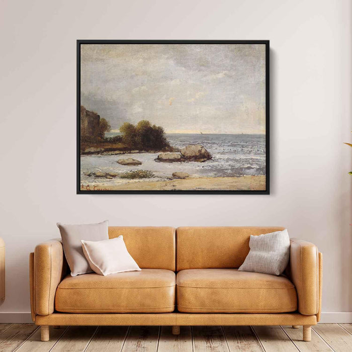 Seascape at Saint Aubin by Gustave Courbet - Canvas Artwork