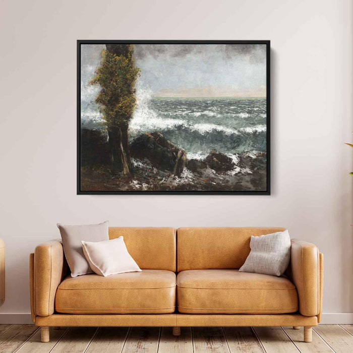 Seascape, the Poplar by Gustave Courbet - Canvas Artwork