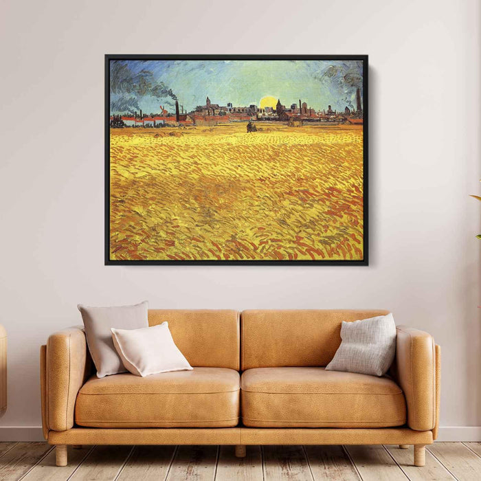 Summer Evening, Wheatfield with Setting sun by Vincent van Gogh - Canvas Artwork