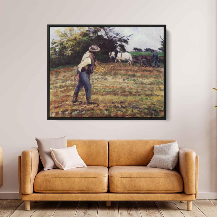 The Sower, Montfoucault by Camille Pissarro - Canvas Artwork