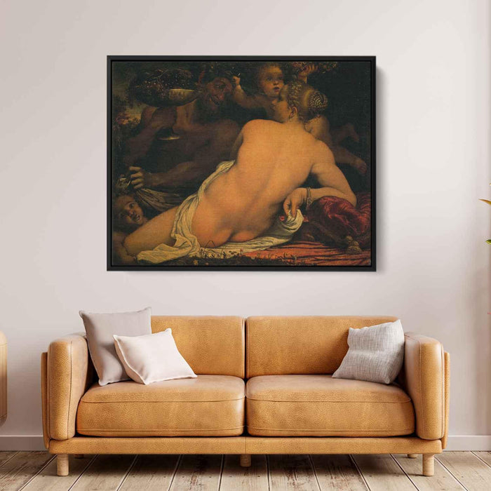 Venus with a Satyr and Cupids (1588) by Annibale Carracci - Canvas Artwork