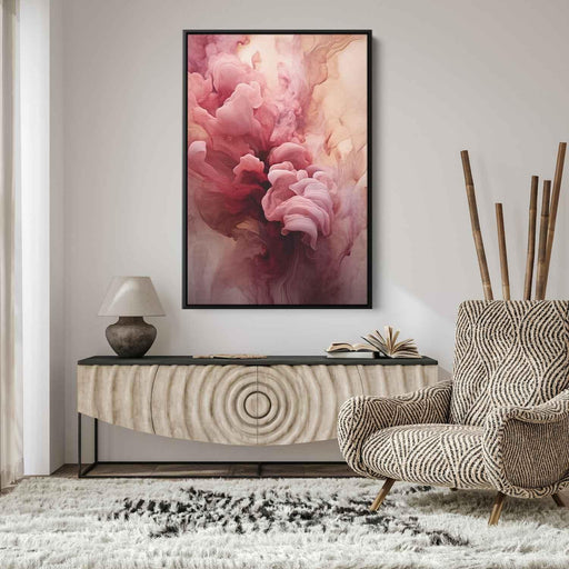 Beige and Ruby Abstract Swirls Print - Canvas Art Print by Kanvah