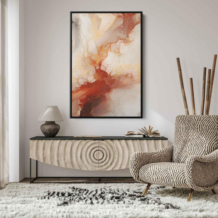 Brick and Butter Abstract Swirls Print - Canvas Art Print by Kanvah