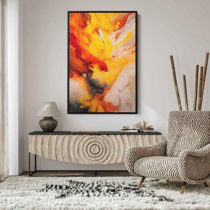 Cardinal and Amber Abstract Swirls Print - Canvas Art Print by Kanvah