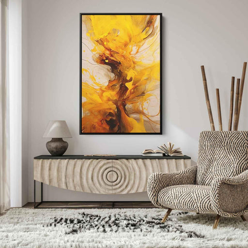 Cardinal and Amber Abstract Swirls Print - Canvas Art Print by Kanvah