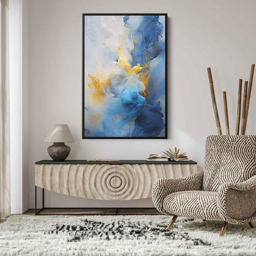 Cerulean and Topaz Abstract Swirls Print - Canvas Art Print by Kanvah