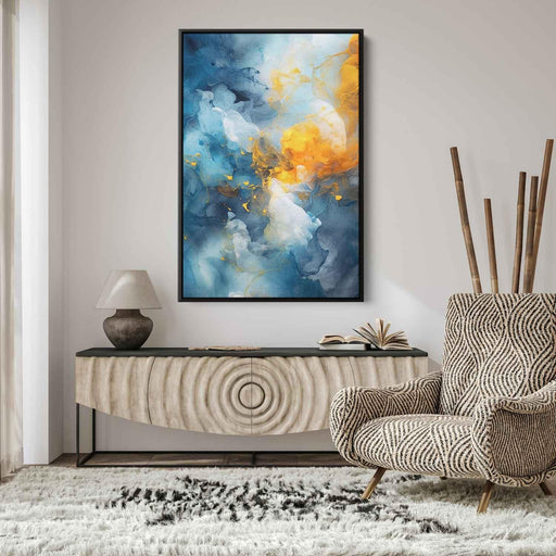 Cerulean and Topaz Abstract Swirls Print - Canvas Art Print by Kanvah