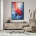 Crimson and Azure Abstract Swirls Print - Canvas Art Print by Kanvah