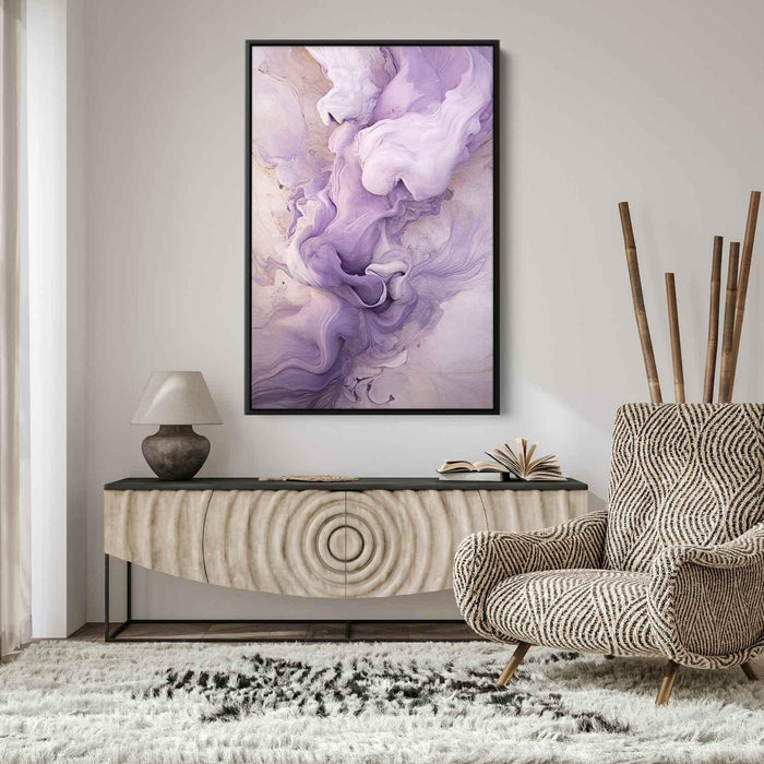 Lavender and Ivory Abstract Swirls Print - Canvas Art Print by Kanvah