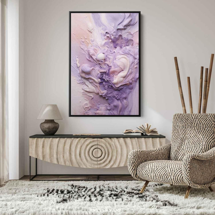 Lavender and Ivory Abstract Swirls Print - Canvas Art Print by Kanvah