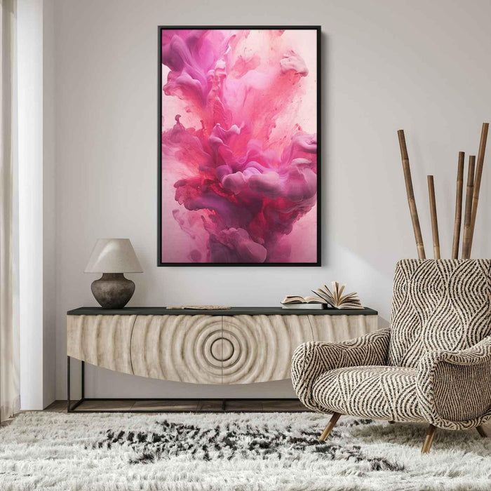 Magenta and Diamond Abstract Swirls Print - Canvas Art Print by Kanvah