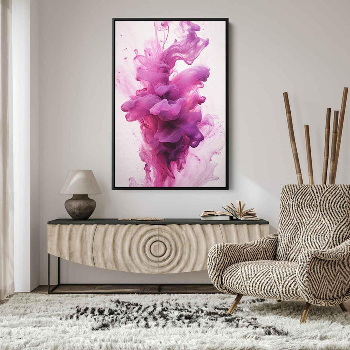 Magenta and Diamond Abstract Swirls Print - Canvas Art Print by Kanvah