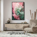 Pink and Emerald Abstract Swirls Print - Canvas Art Print by Kanvah