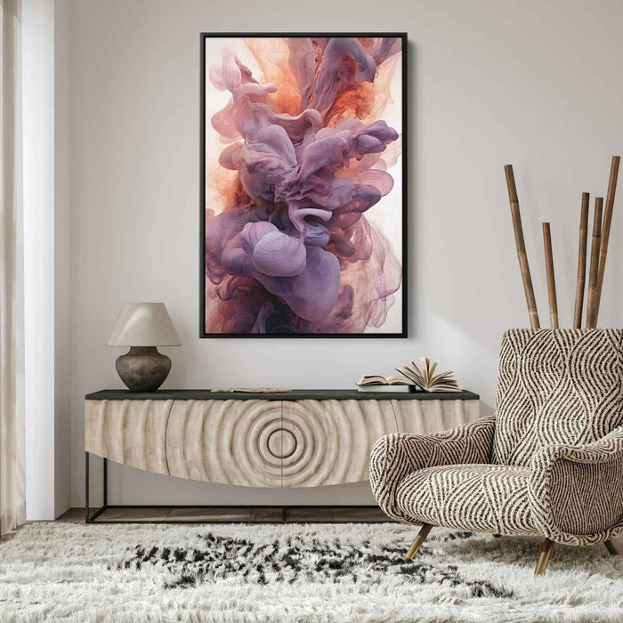 Purple and Copper Abstract Swirls Print - Canvas Art Print by Kanvah