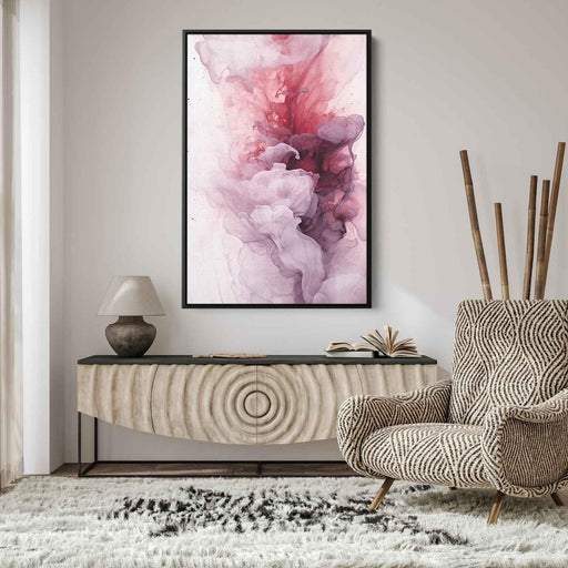 Red and Silver Abstract Swirls Print - Canvas Art Print by Kanvah