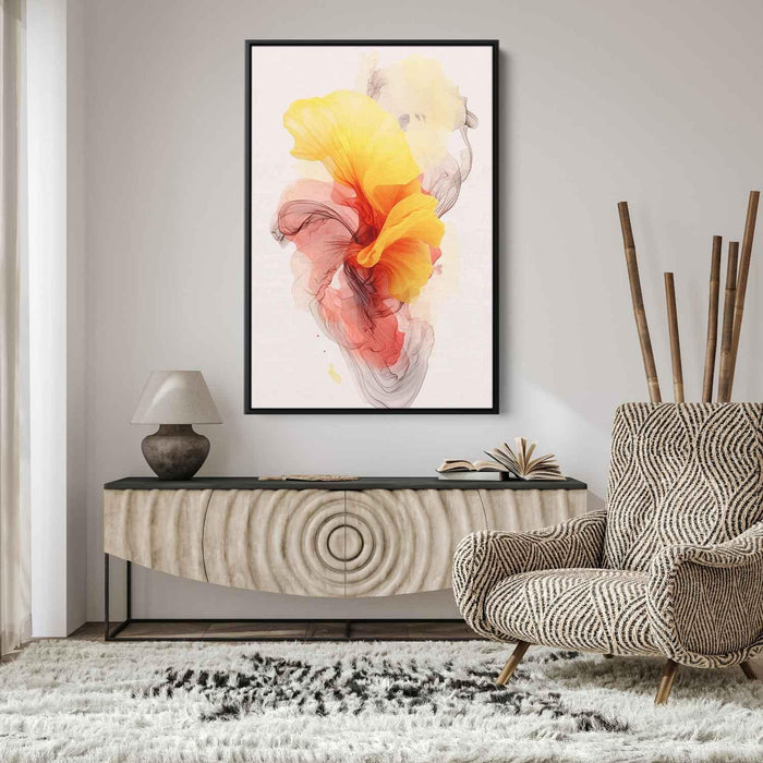 Ruby and Straw Abstract Swirls Print - Canvas Art Print by Kanvah