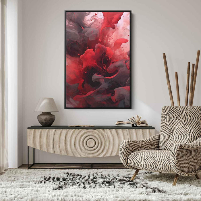 Vermilion and Quartz Abstract Swirls Print - Canvas Art Print by Kanvah