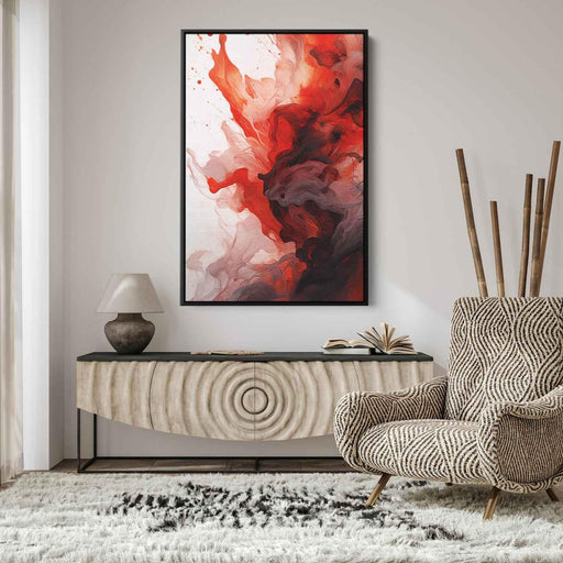 Vermilion and Quartz Abstract Swirls Print - Canvas Art Print by Kanvah