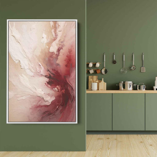 Beige and Ruby Abstract Swirls Print - Canvas Art Print by Kanvah