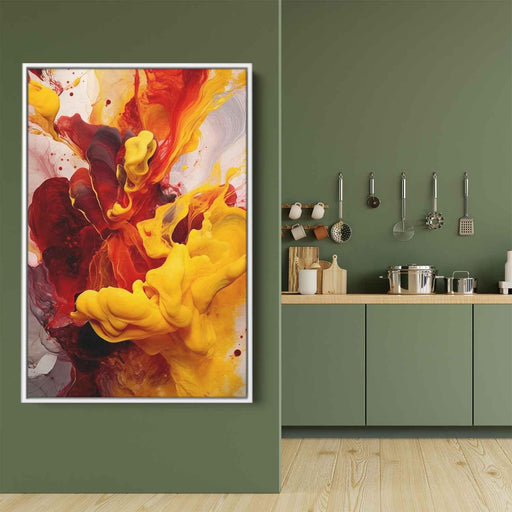 Berry and Canary Abstract Swirls Print - Canvas Art Print by Kanvah