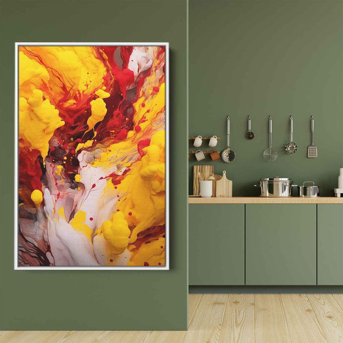 Berry and Canary Abstract Swirls Print - Canvas Art Print by Kanvah