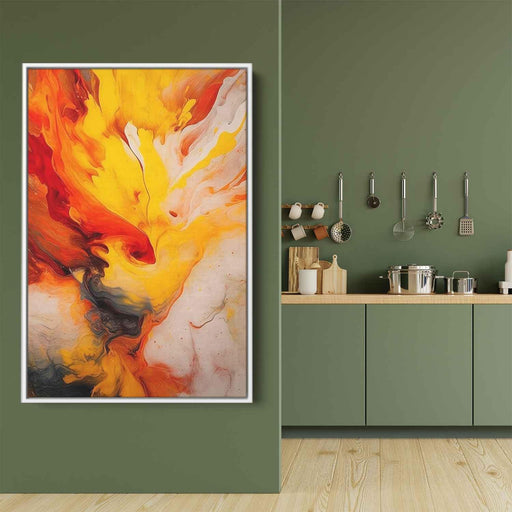 Cardinal and Amber Abstract Swirls Print - Canvas Art Print by Kanvah