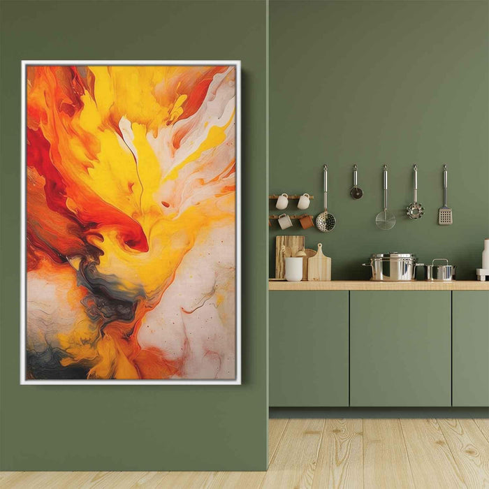 Cardinal and Amber Abstract Swirls Print - Canvas Art Print by Kanvah