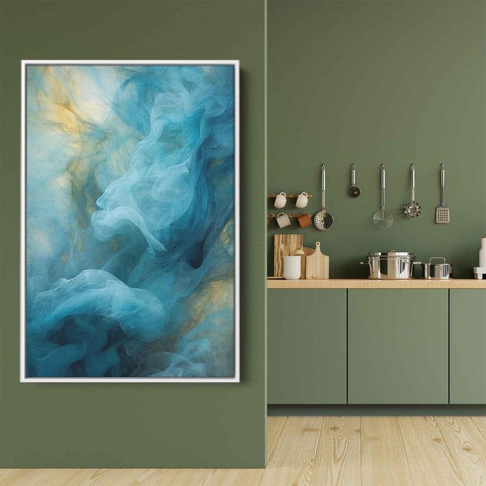 Cerulean and Topaz Abstract Swirls Print - Canvas Art Print by Kanvah