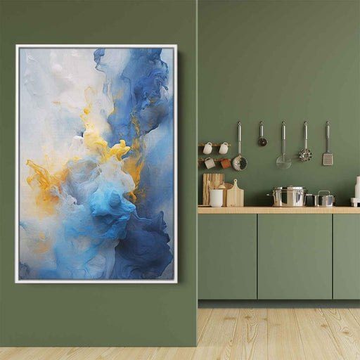 Cerulean and Topaz Abstract Swirls Print - Canvas Art Print by Kanvah