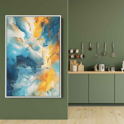 Cerulean and Topaz Abstract Swirls Print - Canvas Art Print by Kanvah