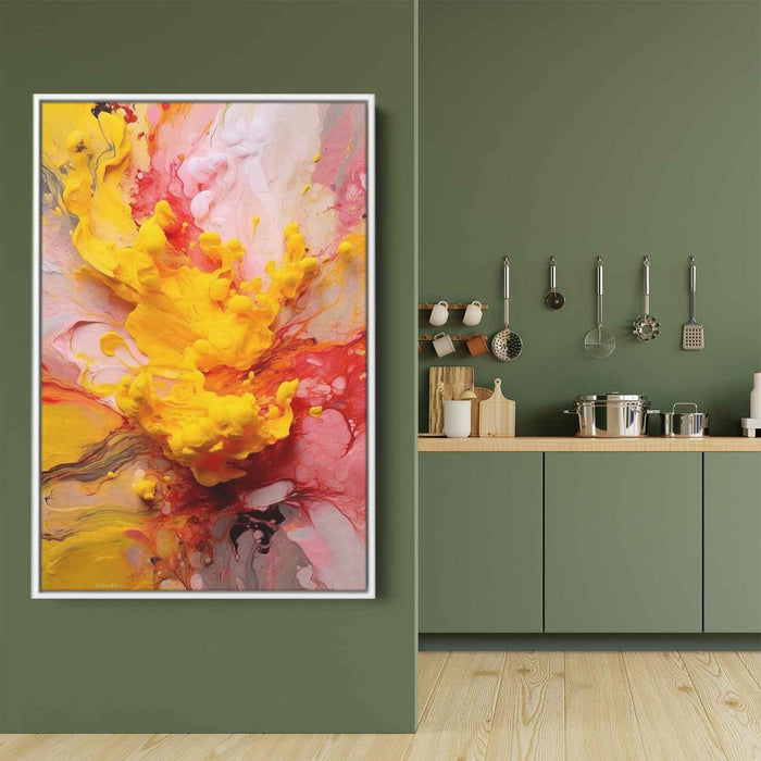 Cherry and Lemon Abstract Swirls Print - Canvas Art Print by Kanvah