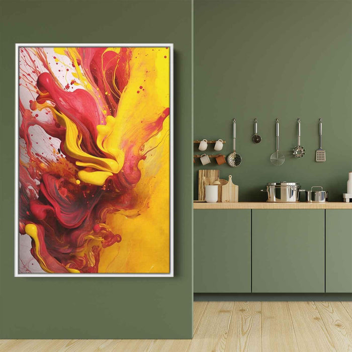 Cherry and Lemon Abstract Swirls Print - Canvas Art Print by Kanvah