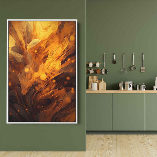 Chocolate and Amber Abstract Swirls Print - Canvas Art Print by Kanvah